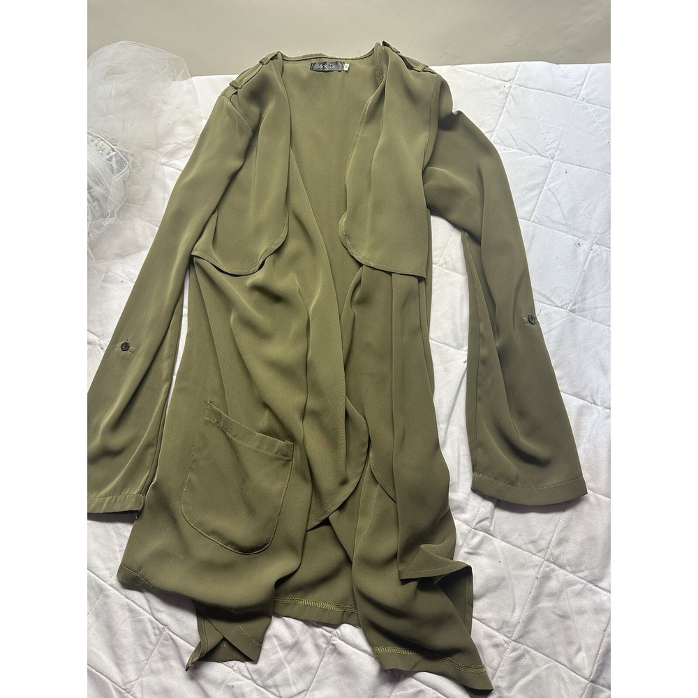 Mink Gal Size Medium Green Long‎ Cardigan